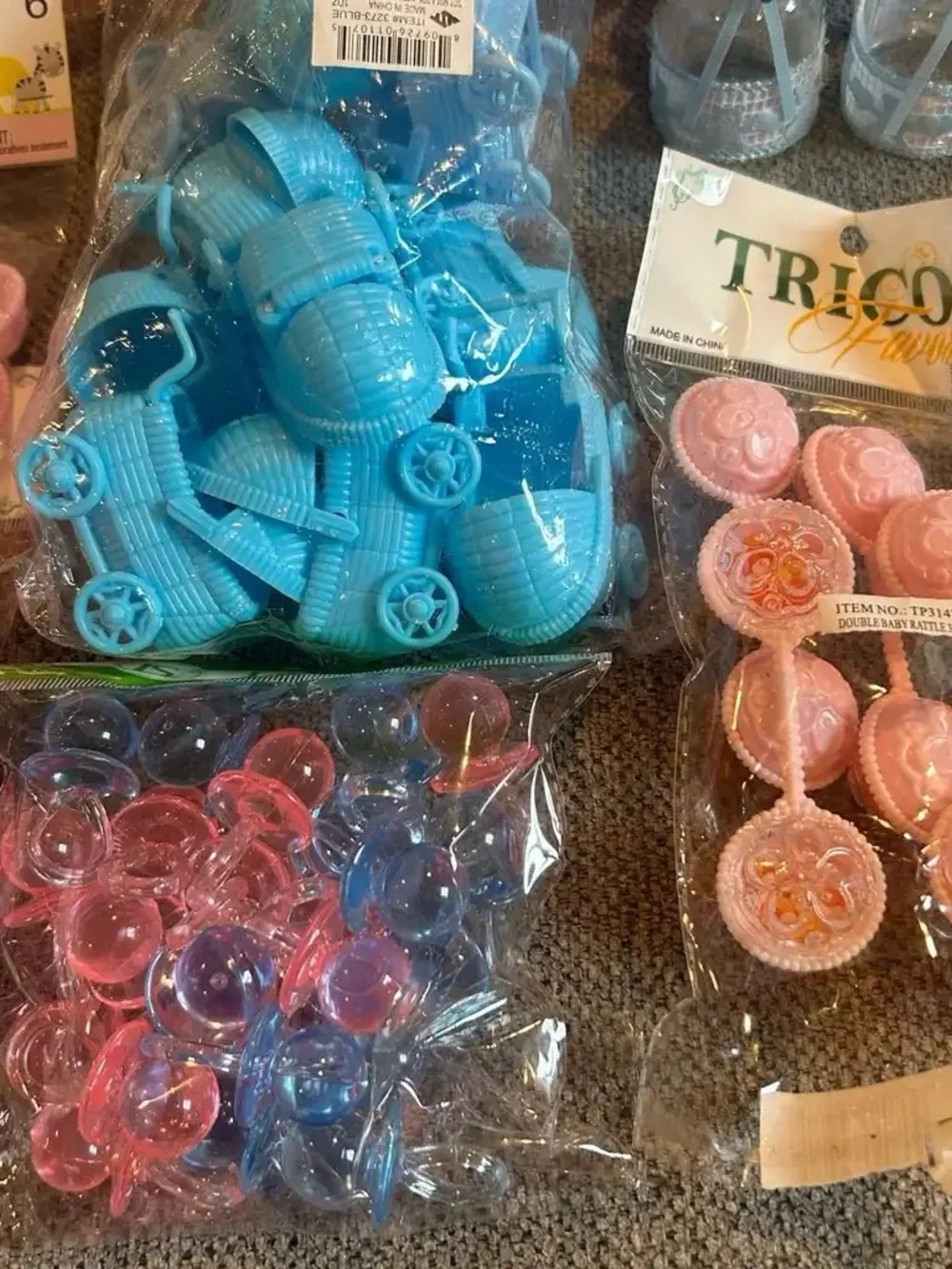 Bulk Baby Shower & Gender Reveal Favor Lot - Pink & Blue DIY Supplies